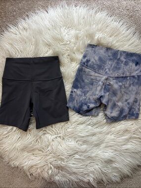 Lululemon Align Shorts 6" — Gray & Blue Tie-Dye